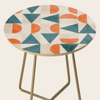 Geometric Modern Teal Orange Exclusive Artwork Side Table Gallery Image 2