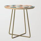 Geometric Modern Teal Orange Exclusive Artwork Side Table Gallery Image 1