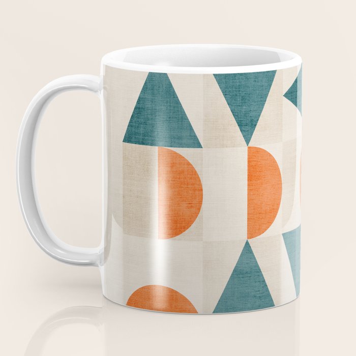 Geometric Modern Teal Orange Exclusive Artwork Coffee Mug Gallery Image 3