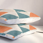 Geometric Modern Teal Orange Exclusive Artwork Pillow Sham Gallery Image 3