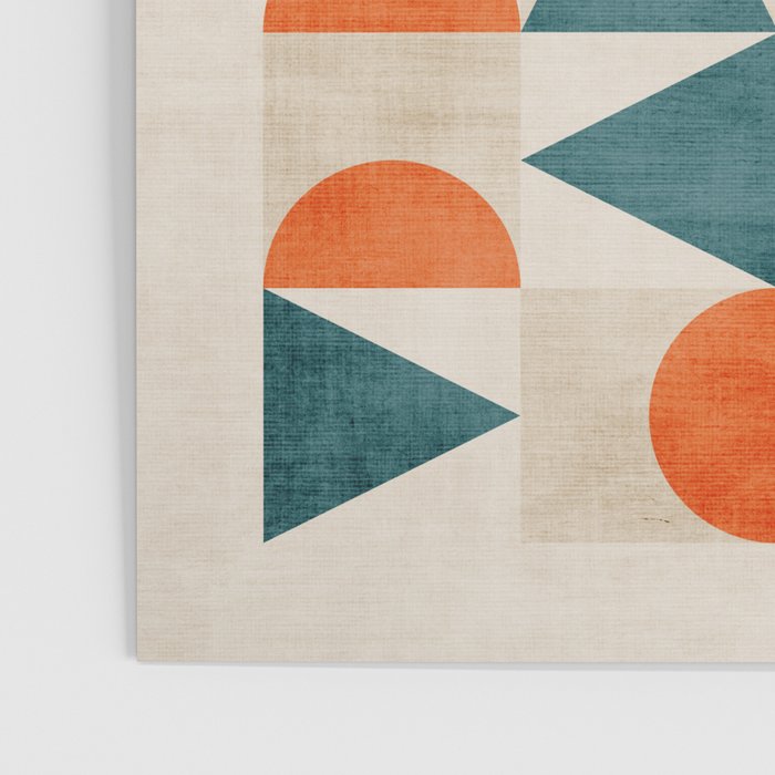 Geometric Modern Teal Orange Exclusive Artwork Poster Gallery Image 3