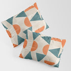 Geometric Modern Teal Orange Exclusive Artwork Pillow Sham Gallery Image 3