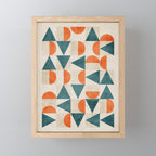 Geometric Modern Teal Orange Exclusive Artwork Mini Art Print Gallery Image 1