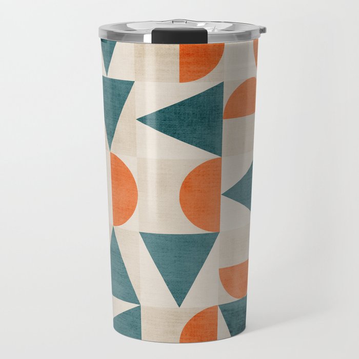 Geometric Modern Teal Orange Exclusive Artwork Travel Mug Gallery Image 1