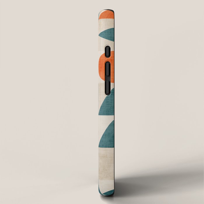 Geometric Modern Teal Orange Exclusive Artwork iPhone Case Gallery Image 2