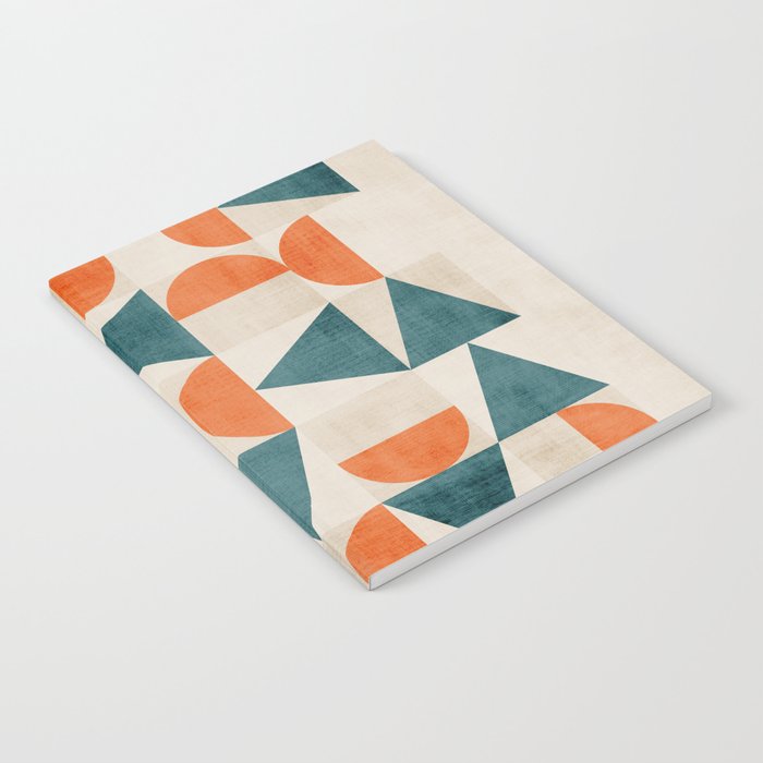 Geometric Modern Teal Orange Exclusive Artwork Notebook Gallery Image 2
