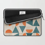 Geometric Modern Teal Orange Exclusive Artwork Laptop Sleeve Gallery Image 2