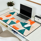 Geometric Modern Teal Orange Exclusive Artwork Desk Mat Gallery Image 2