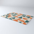 Geometric Modern Teal Orange Exclusive Artwork Rug Gallery Image 3