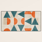 Geometric Modern Teal Orange Exclusive Artwork Desk Mat Gallery Image 3