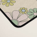 Retro Garden Party 60s 70s Geometric Floral Grid Pastel Pattern Desk Mat Gallery Image 4