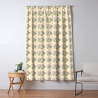 Retro Garden Party 60s 70s Geometric Floral Grid Pastel Pattern Window Curtain Gallery Image 5