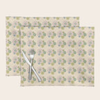 Retro Garden Party 60s 70s Geometric Floral Grid Pastel Pattern Placemat Gallery Image 1