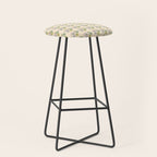 Retro Garden Party 60s 70s Geometric Floral Grid Pastel Pattern Stool Gallery Image 1