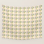 Retro Garden Party 60s 70s Geometric Floral Grid Pastel Pattern Wall Tapestry Gallery Image 4