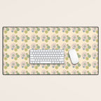 Retro Garden Party 60s 70s Geometric Floral Grid Pastel Pattern Desk Mat Gallery Image 1