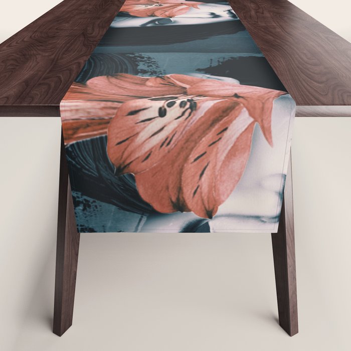Red Flowers/Lady Portrait Table Runner Gallery Image 1