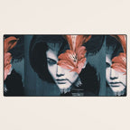 Red Flowers/Lady Portrait Desk Mat Gallery Image 3