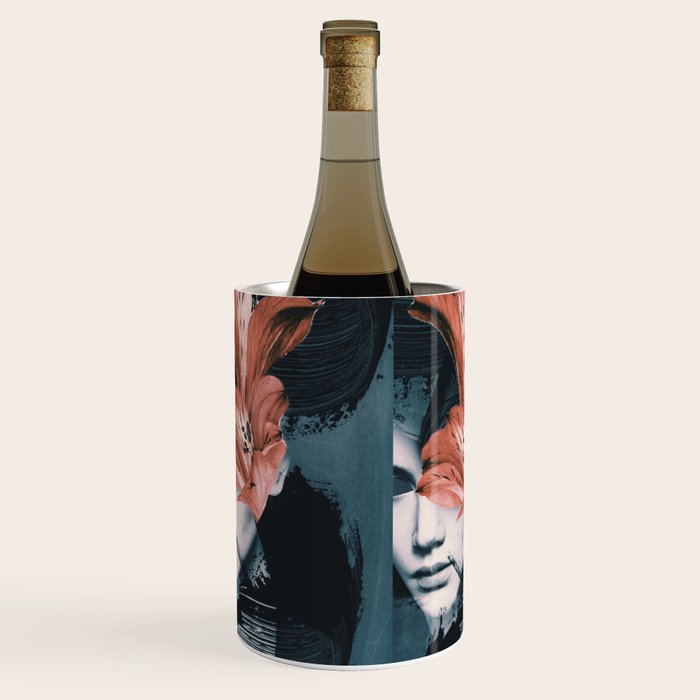 Red Flowers/Lady Portrait Wine Chiller Gallery Image 3