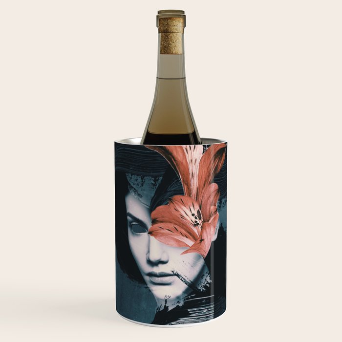 Red Flowers/Lady Portrait Wine Chiller Gallery Image 1