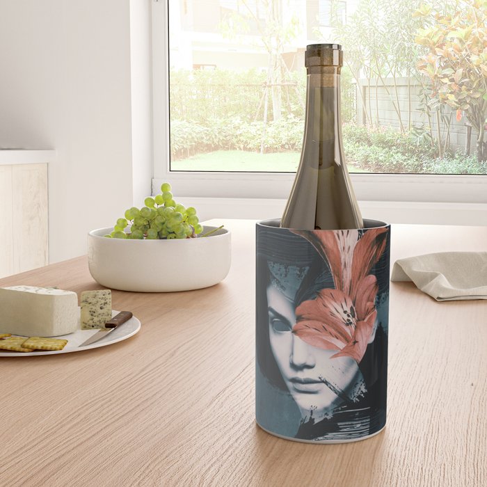 Red Flowers/Lady Portrait Wine Chiller Gallery Image 4