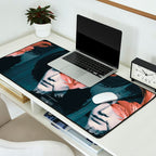 Red Flowers/Lady Portrait Desk Mat Gallery Image 2