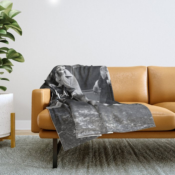 Roaring twenties repeal alcoholic prohibition volstad 18th amendment act flapper protest black and white vintage photograph - photography - photographs Throw Blanket Gallery Image 1
