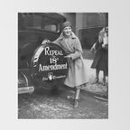 Roaring twenties repeal alcoholic prohibition volstad 18th amendment act flapper protest black and white vintage photograph - photography - photographs Throw Blanket Gallery Image 2