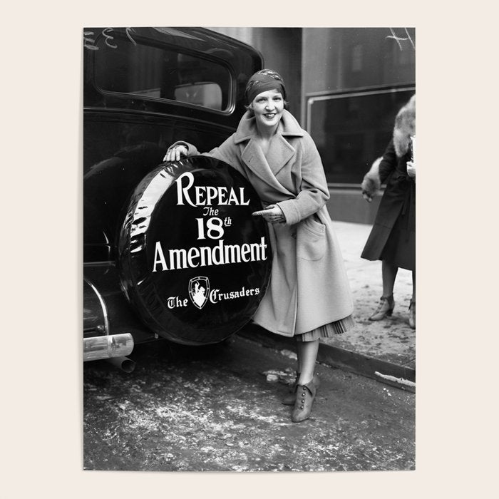 Roaring twenties repeal alcoholic prohibition volstad 18th amendment act flapper protest black and white vintage photograph - photography - photographs Poster Gallery Image 4