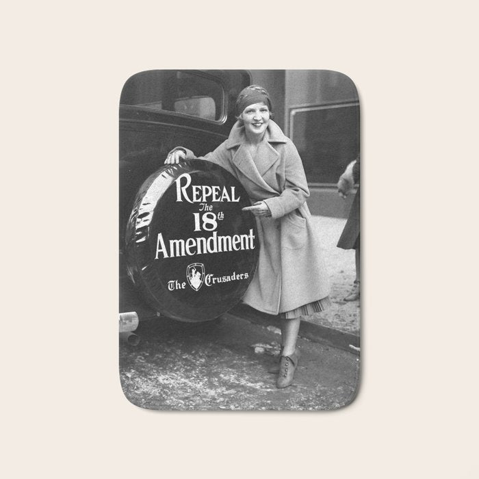 Roaring twenties repeal alcoholic prohibition volstad 18th amendment act flapper protest black and white vintage photograph - photography - photographs Bath Mat Gallery Image 1