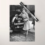 Roaring twenties repeal alcoholic prohibition volstad 18th amendment act flapper protest black and white vintage photograph - photography - photographs Wrapping Paper Gallery Image 1