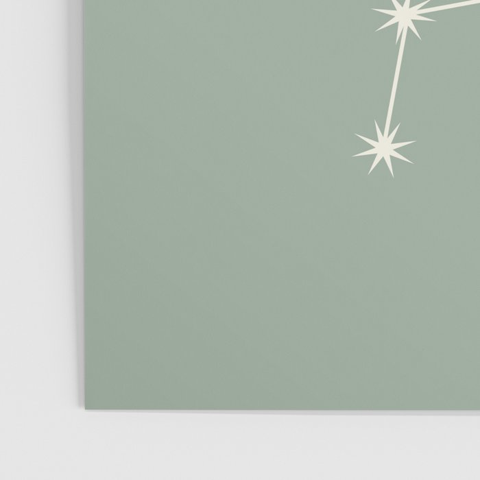 Libra Zodiac Star Constellation Line Art Soft Sage Poster Gallery Image 3