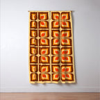 Retro Mid Century Modern Floral Pattern 721 Autumn Window Curtain Gallery Image 3