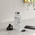 Black And White Collage Of Grunge Newspaper Fragments Water Bottle Gallery Image 4