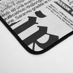 Black And White Collage Of Grunge Newspaper Fragments Desk Mat Gallery Image 4