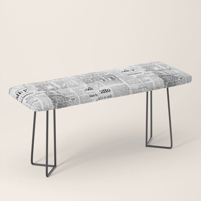 Black And White Collage Of Grunge Newspaper Fragments Bench Gallery Image 1