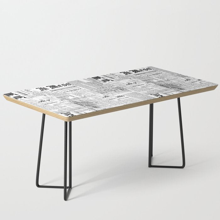 Black And White Collage Of Grunge Newspaper Fragments Coffee Table Gallery Image 1