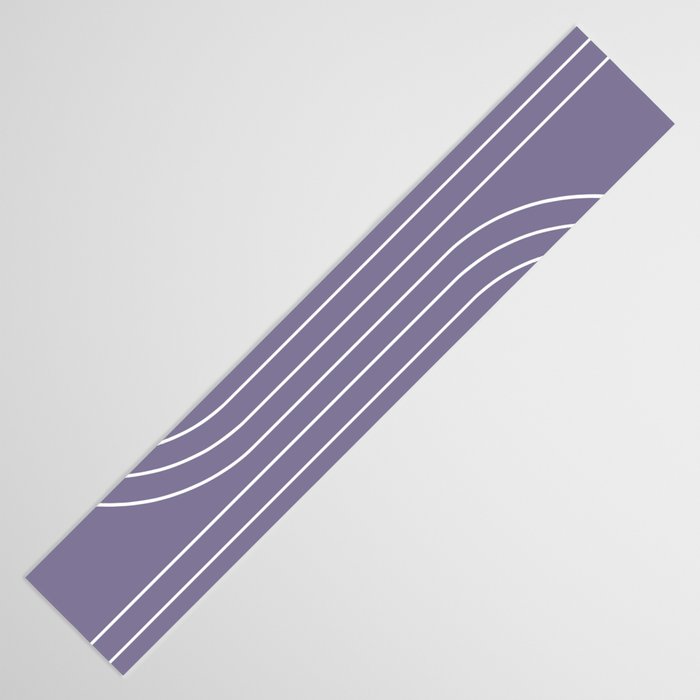 Minimal Line Curvature XXIII Lavender Purple Mid Century Modern Arch Abstract Table Runner Gallery Image 3