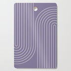Minimal Line Curvature XXIII Lavender Purple Mid Century Modern Arch Abstract Cutting Board Gallery Image 1