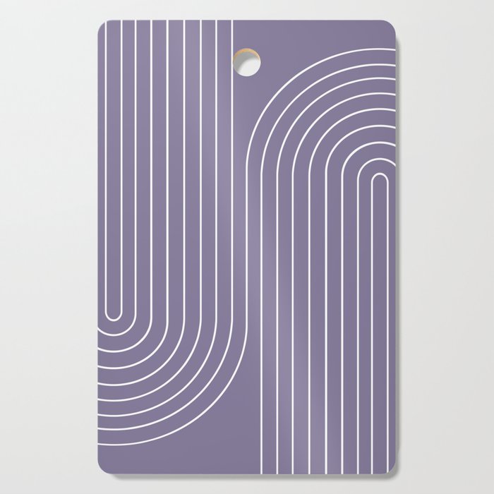 Minimal Line Curvature XXIII Lavender Purple Mid Century Modern Arch Abstract Cutting Board Gallery Image 1