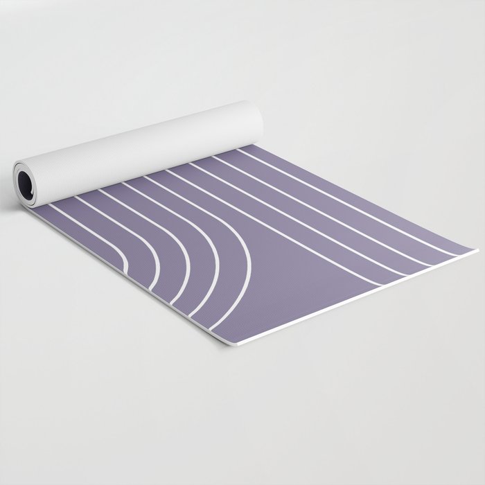 Minimal Line Curvature XXIII Lavender Purple Mid Century Modern Arch Abstract Yoga Mat Gallery Image 2
