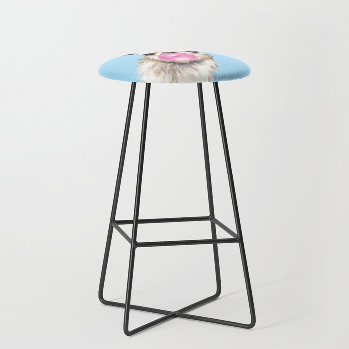 Bubble Gum Sneaky Llama in Blue Stool Gallery Image 1