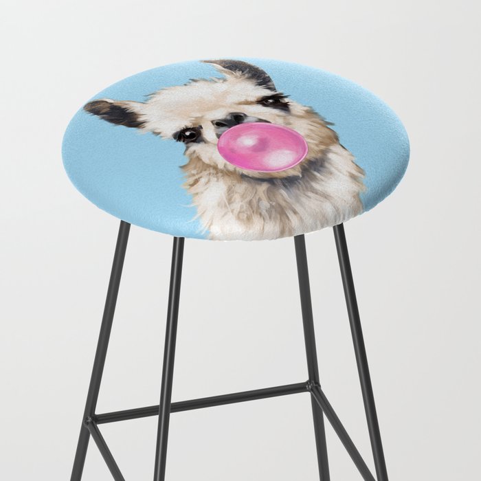 Bubble Gum Sneaky Llama in Blue Stool Gallery Image 2