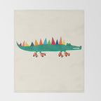 Crocodile on Roller Skates Throw Blanket Gallery Image 2
