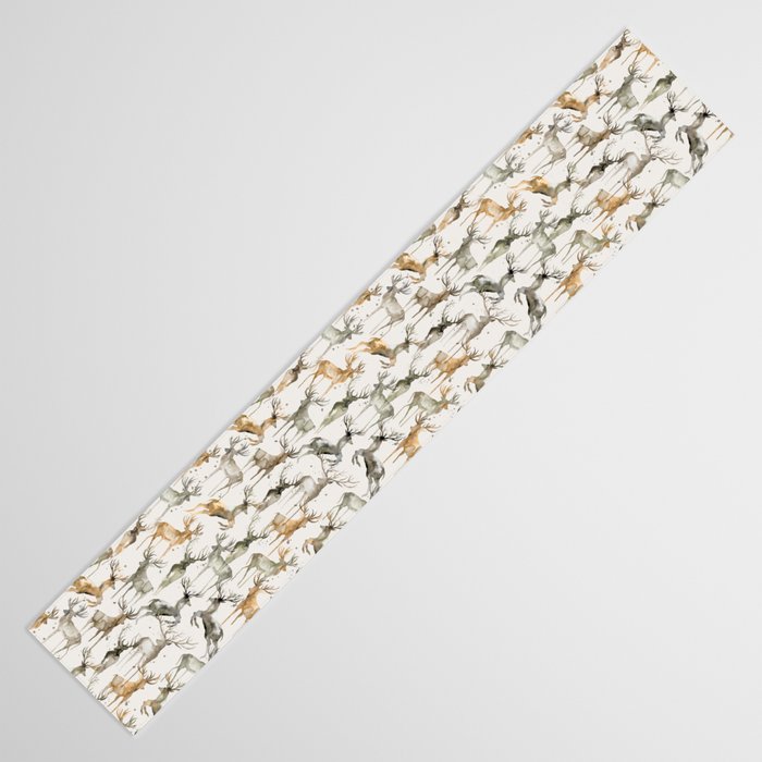 Fall Winter Woodland Deer Animals Table Runner Gallery Image 3
