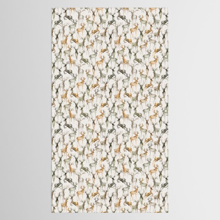Fall Winter Woodland Deer Animals Tablecloth Gallery Image 2