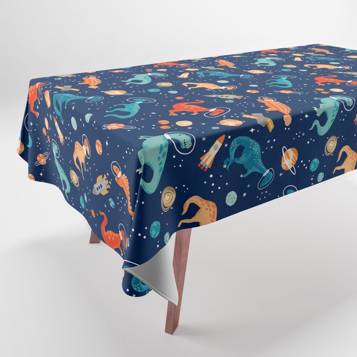 Painted Space Dinosaurs Tablecloth Gallery Image 1