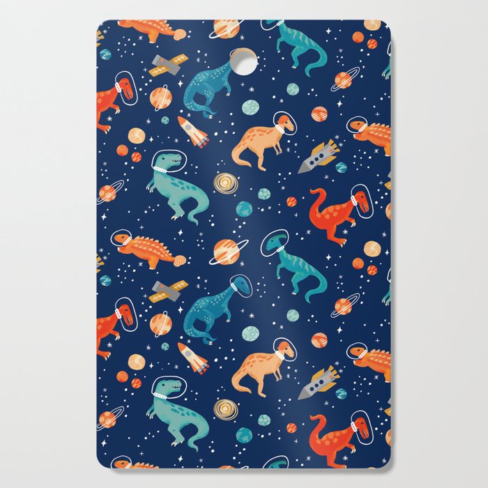 Painted Space Dinosaurs Cutting Board Gallery Image 1