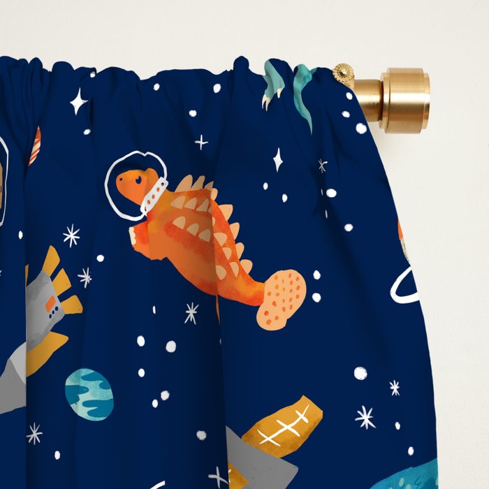 Painted Space Dinosaurs Window Curtain Gallery Image 2
