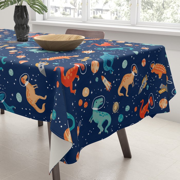 Painted Space Dinosaurs Tablecloth Gallery Image 3